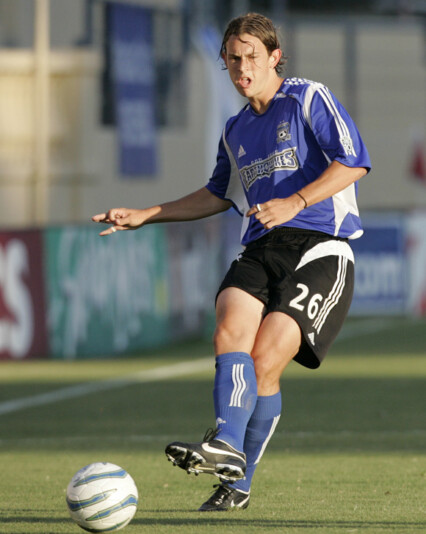 13 August 2005: Kelly Gray of the Earthquakes in action against the Rapids at Spartan Stadium in San Jose, California.  Earthquakes tied Rapids, 1-1.
